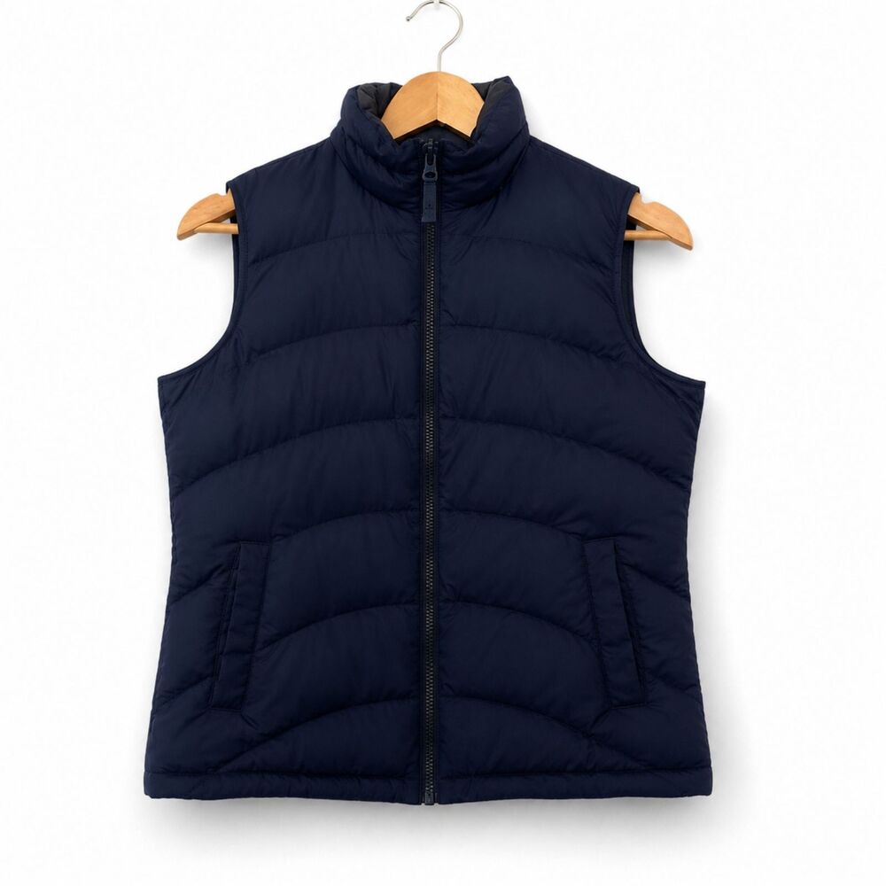 Lands' End Women's Quilted Down Vest NWOT Size 2-4 | Navy Full Zip Lightweight